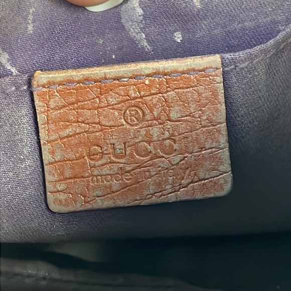 GUCCI Sherry Line GG Canvas Pouch Purple Orange Wristlet Purse Charm - Picture 15 of 17